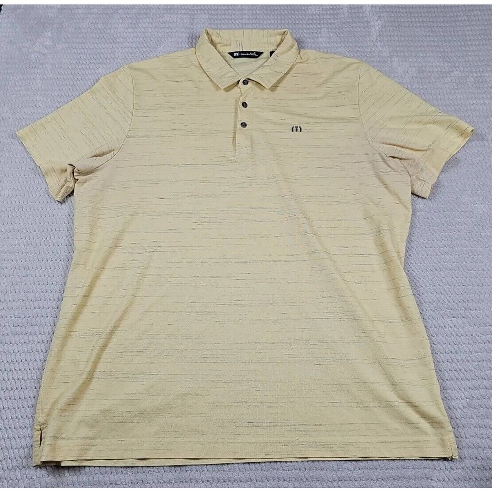Travis Mathew Polo Mens 2x Yellow Short Sleeve Golf Outdoors Casual
